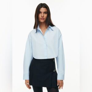 Poppy Poplin Cropped Button-Down Shirt - Aritzia Sunday Best NWT M